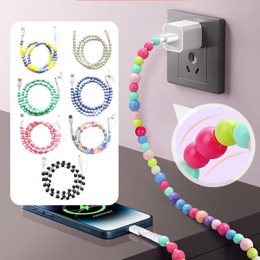 🔥New Hot Products🔥2-In-1 USB to Type-C & Lighting Beaded Charging Cord🌈
