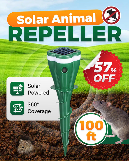 🌸Spring Sale 50% OFF☘️Outdoors Solar Powered Waterproof Screw Mole Repellent