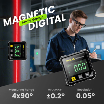 4-Side Magnetic Digital Angle Gauge with Laser