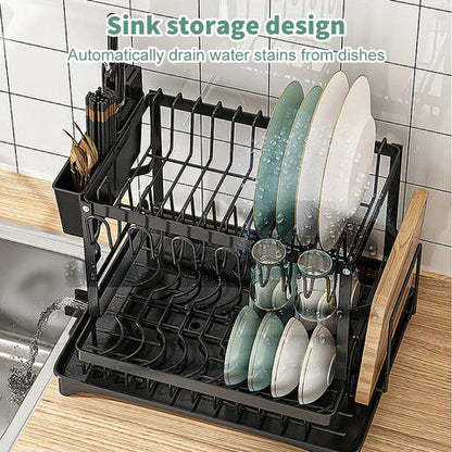 🔥60％ OFF🔥Premium 2-Tier Dish Rack🍽️✨ Elevate Your Kitchen Style✨