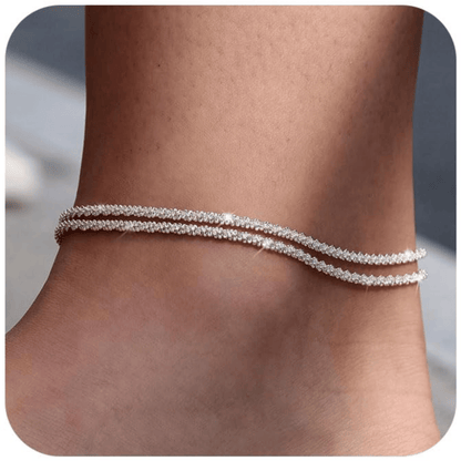 💜Ladies~ This limited-time special!💜Dainty Layered waterproof anklet✨Buy 2 pairs and get 1 pair free for a limited time~ The more you buy, the more you earn!
