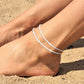 💜Ladies~ This limited-time special!💜Dainty Layered waterproof anklet✨Buy 2 pairs and get 1 pair free for a limited time~ The more you buy, the more you earn!