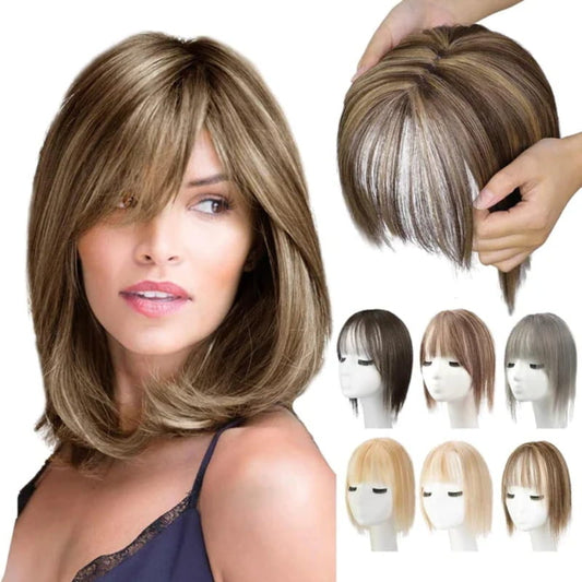 💥Limited Time Big Sale 55% OFF💥 Natural Hair Toppers with Bangs for Women