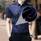 Men's Ice Silk loong Print Short Sleeve Shirt