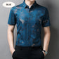 Men's Ice Silk loong Print Short Sleeve Shirt