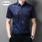 Men's Ice Silk loong Print Short Sleeve Shirt