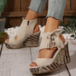 🔥Summer Hot Sale-50% Off🩷Women's Tassel Open Toe Platform Wedge Sandals
