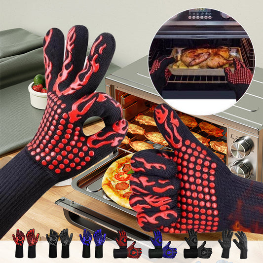 🔥For summer barbecue👍Durable Non-Slip Heat-Resistant BBQ Gloves⏳New listing! 50%~66% OFF for a limited time 💥 buy 2 get 1 free!