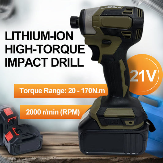 Multifunctional Cordless Brushless Lithium-Ion High-Torque Impact Drill Set