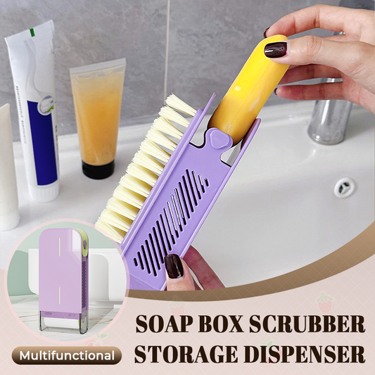 Multifunctional Soap Box Scrubber & Storage Dispenser