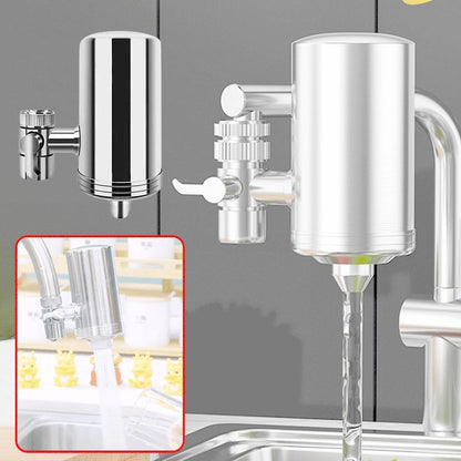 🚰 50% OFF NOW! ✨ Stainless Steel Faucet Water Purifier - No Installation Required with 5-Stage Filtration for Clean Drinking Water 💧🏠