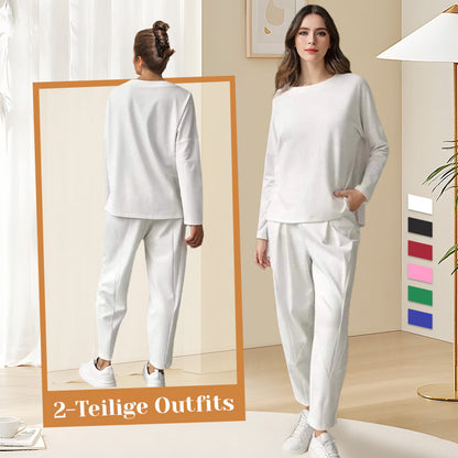 ⏳Time-Limited Special⏰2-teiliges Set mit langärmeligem Oberteil mit Rundhalsausschnitt ＆ Hose