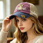 Distressed American Flag Embroidered Cap