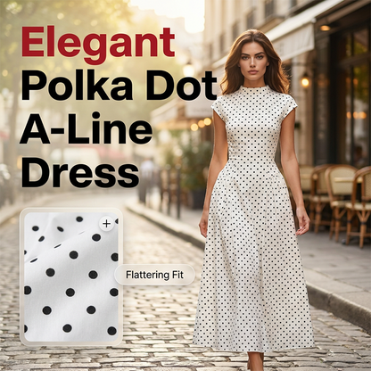 Women’s Elegant Polka Dot A-Line Dress