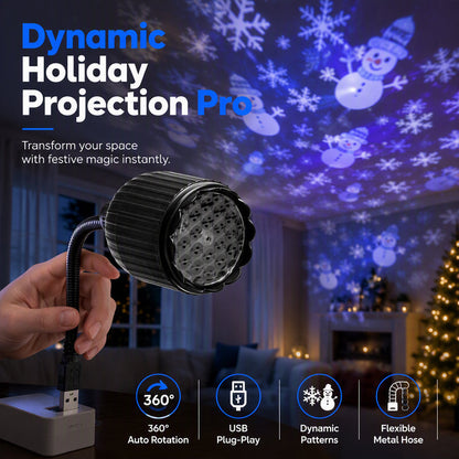 Christmas Dynamic Snowflake USB Projector Light